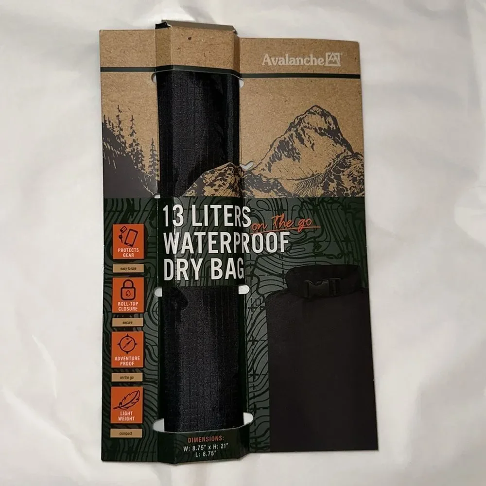 Avalanche Black 13L Waterproof Lightweight Dry Bag